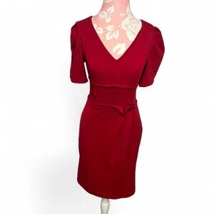 Donna Morgan Deep Red Midi Dress